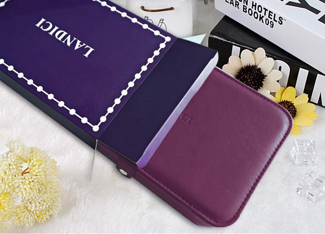 Jewellery Box Small Jewellery Organiser for Women Girls, PU Leather Travel Jewellery Storage Case, Portable Jewellery Holder for Ring Earrings Necklace Bracelet, Jewellery Gift Box,Purple