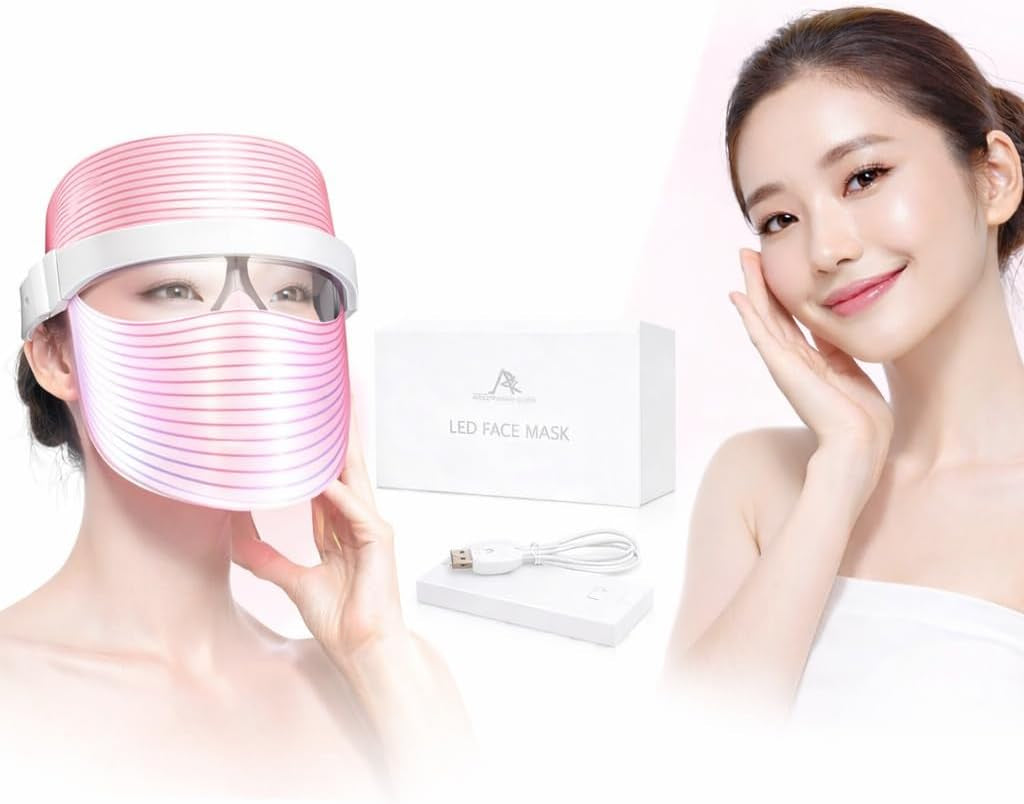 LED Beauty Face Mask with 7 Colour Light Modes – Rechargeable Facial Skincare Mask for Home Use, Lightweight Face Mask for Daily Beauty Routine
