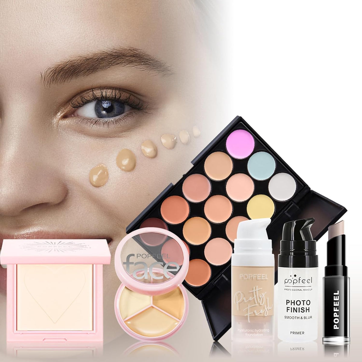 Professional Makeup Set, Portable Travel Makeup Kit, Eyeshadow Palette, Foundation, Concealer, Women, Girls