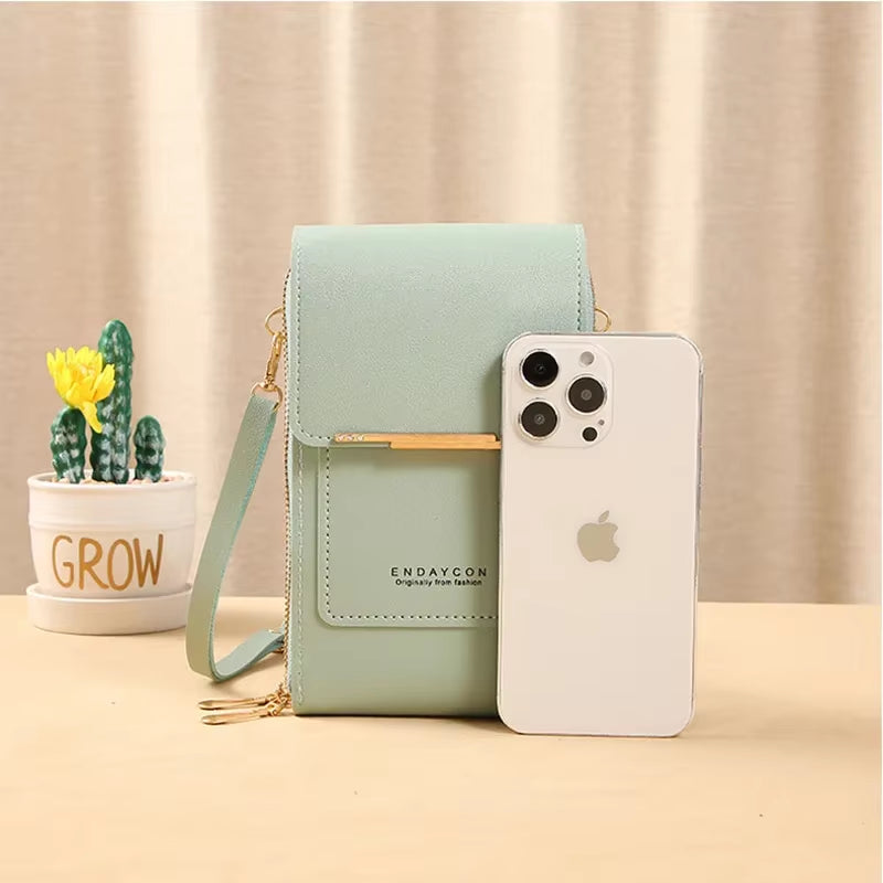 Women Crossbody Shoulder Bags Wallets Touch Screen Cell Phone Purse Soft Leather Strap Handbag for Female Luxury Messenger Bags