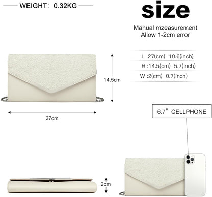 Womens Clutch Elegant Clutch Bags for Women Mini Crossbody Bag for Women, Can Hold 8.3' Tablet, Suitable for Party, Wedding, Banquet, Gift