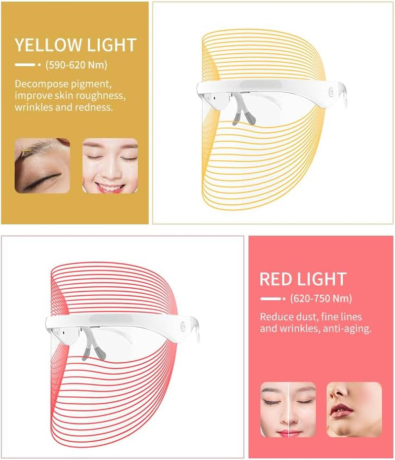 LED Beauty Face Mask with 7 Colour Light Modes – Rechargeable Facial Skincare Mask for Home Use, Lightweight Face Mask for Daily Beauty Routine