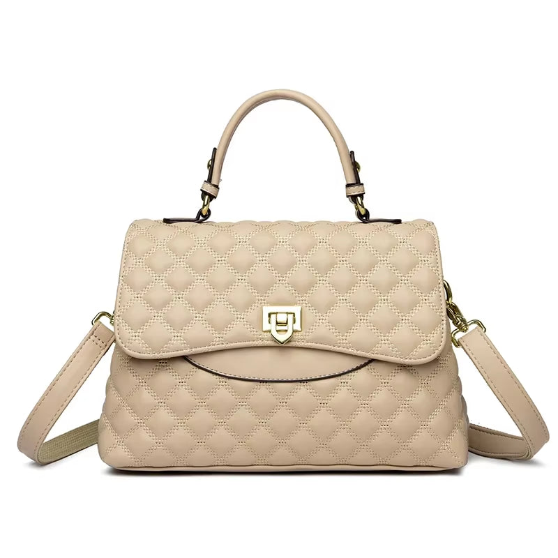 New Women'S Soft Leather Shoulder Bags Multi-Layer Pockets Messenger Crossbody Bags Luxury Designer Female Handbags and Purses