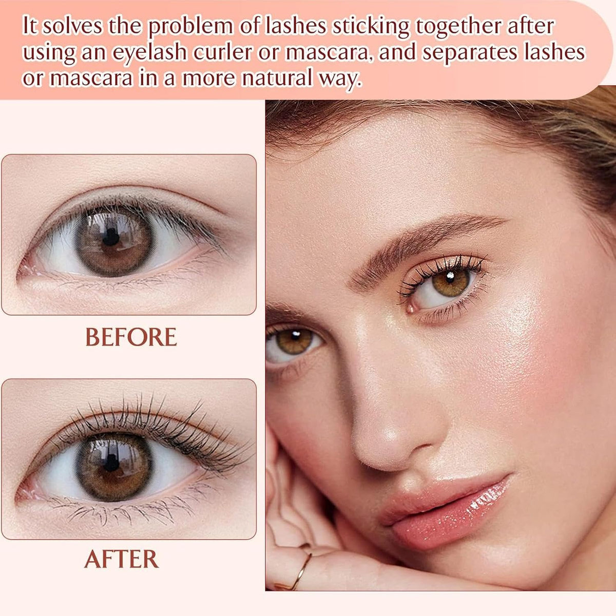 Makeup Lash Separator Portable Makeup Mascara Comb Eye Makeup Tool Cover