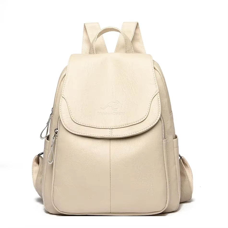 Bagpack Female Leather Backpack Designer Shoulder Bags for Women 2024 Back Pack School Bags for Teenage Girls Mochila Feminina
