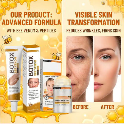 2 PCS Bee Venom Firming Serum Stick, Stick, 2026 New Bee Venom Wrinkle Removal Cream, Skin Tightening Cream for Face,Lift & Smooth Fine Lines, Natural Element - All Skin Types