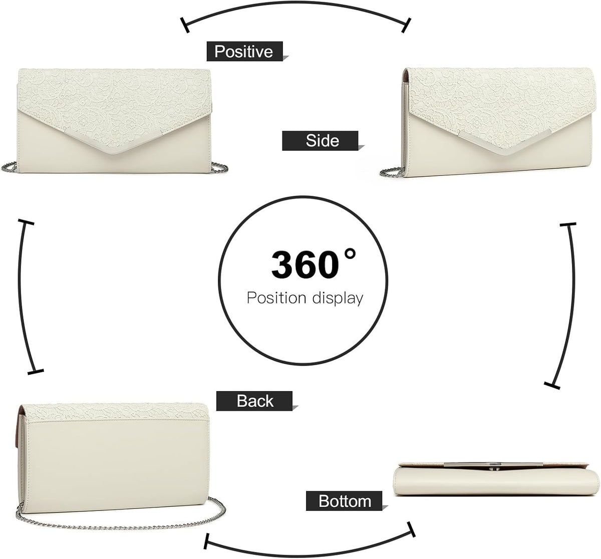 Womens Clutch Elegant Clutch Bags for Women Mini Crossbody Bag for Women, Can Hold 8.3' Tablet, Suitable for Party, Wedding, Banquet, Gift