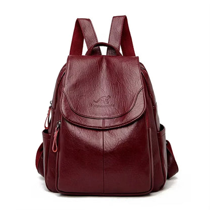 Bagpack Female Leather Backpack Designer Shoulder Bags for Women 2024 Back Pack School Bags for Teenage Girls Mochila Feminina