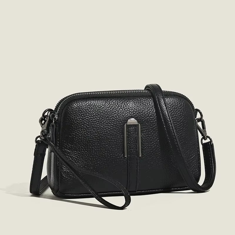 Genuine Leather Bag Luxury Women'S Crossbody Bags Female Solid Color Clutch Phone Bags Shoulder Bag Messenger