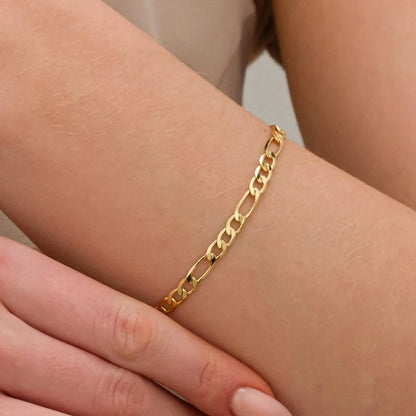 Gold Figaro Chain Bracelet ,Gold Chain Bracelet for Women, Gold Filled Bracelet, Stacking Everyday Bracelet, Vintage Style Bracelet