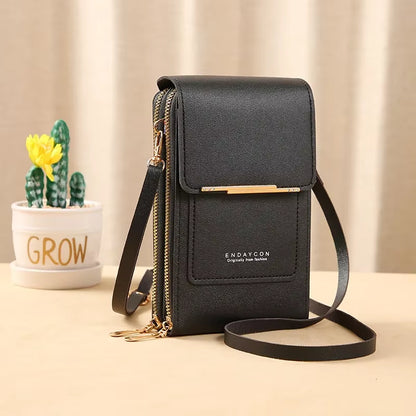 Women Crossbody Shoulder Bags Wallets Touch Screen Cell Phone Purse Soft Leather Strap Handbag for Female Luxury Messenger Bags