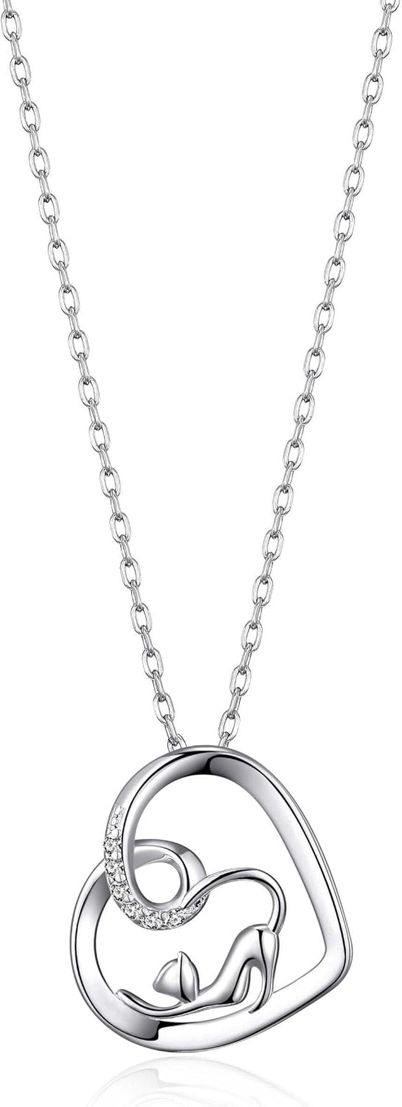 Cat Necklace Created with Zircondia® Crystals