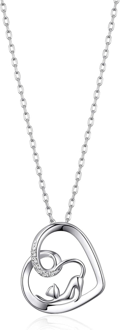 Cat Necklace Created with Zircondia® Crystals