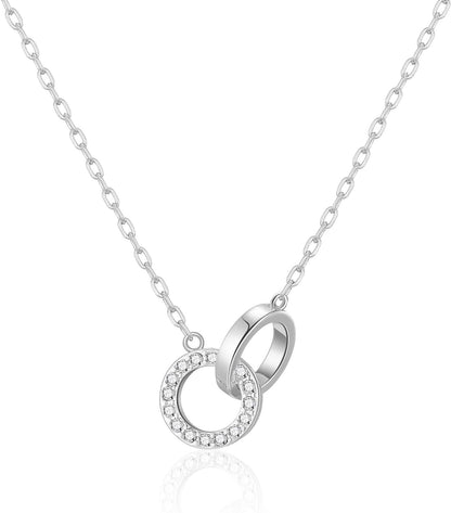 Circle Link Necklace Created with Zircondia® Crystals