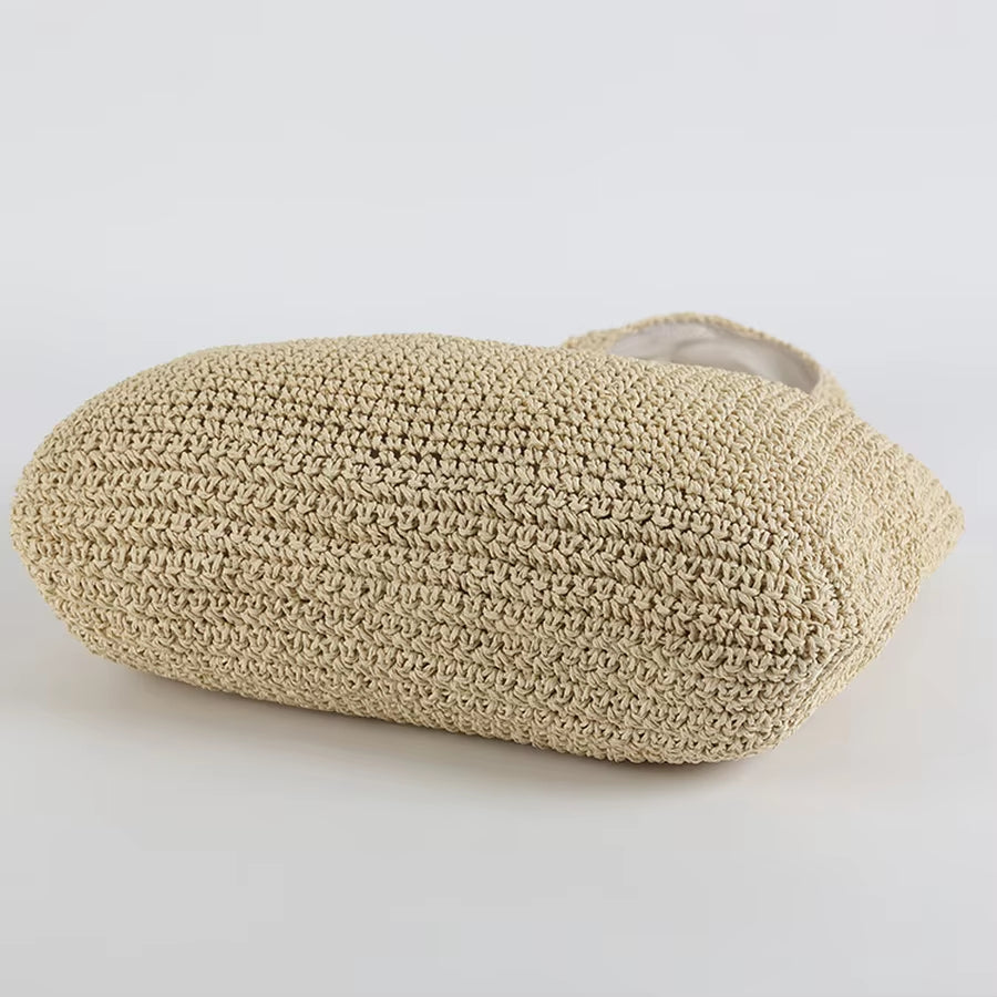 2023 Fashion Rattan Women Shoulder Bags Wikcer Woven Female Handbags Large Capacity Summer Beach Straw Bags Casual Tote Purses