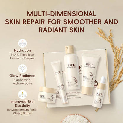 Korean Rice Skincare Set, Christmas Birthday Gifts for Women 5Pcs
