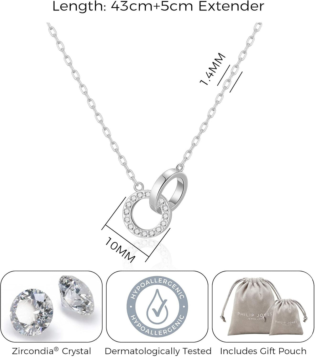 Circle Link Necklace Created with Zircondia® Crystals