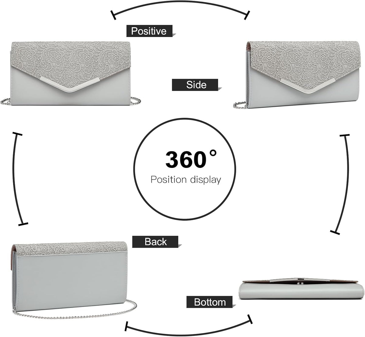 Womens Clutch Elegant Clutch Bags for Women Mini Crossbody Bag for Women, Can Hold 8.3' Tablet, Suitable for Party, Wedding, Banquet, Gift