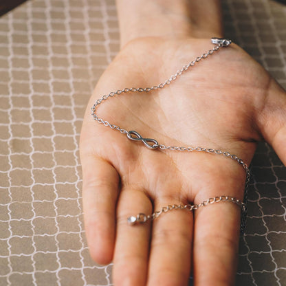 Silver Plated Infinity Anklet Created with Zircondia® Crystals