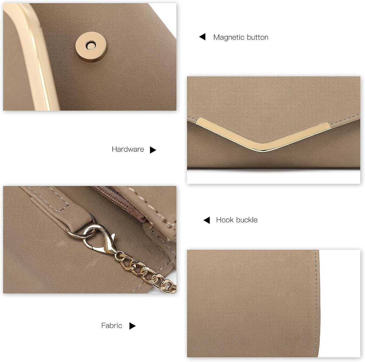 Womens Clutch Elegant Clutch Bags for Women Mini Crossbody Bag for Women, Can Hold 8.3' Tablet, Suitable for Party, Wedding, Banquet, Gift