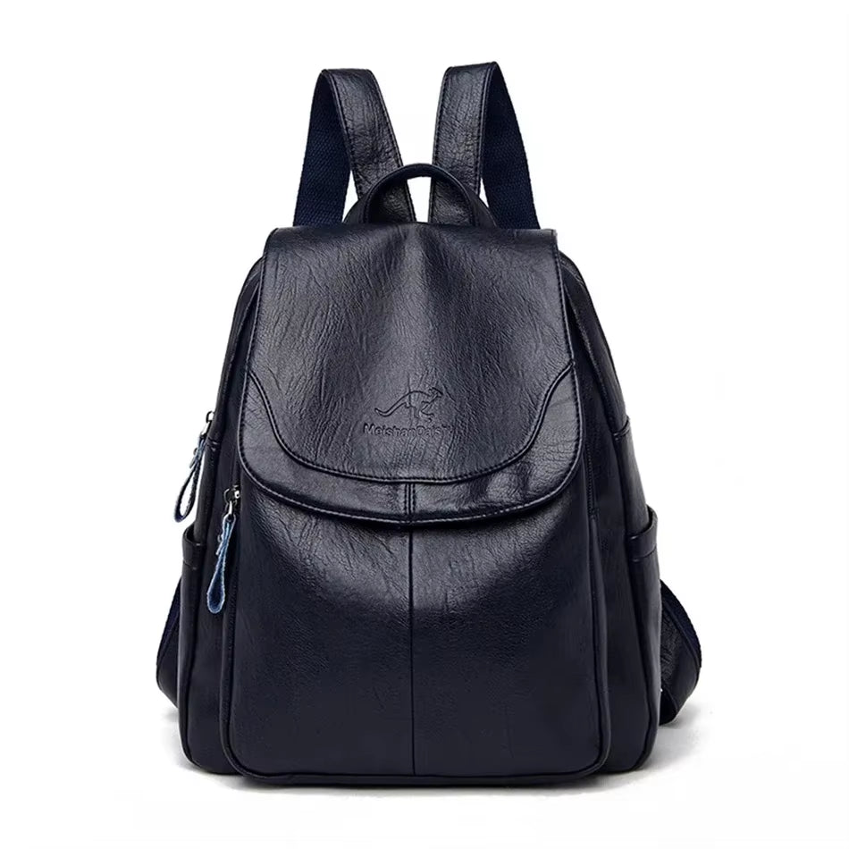 Bagpack Female Leather Backpack Designer Shoulder Bags for Women 2024 Back Pack School Bags for Teenage Girls Mochila Feminina