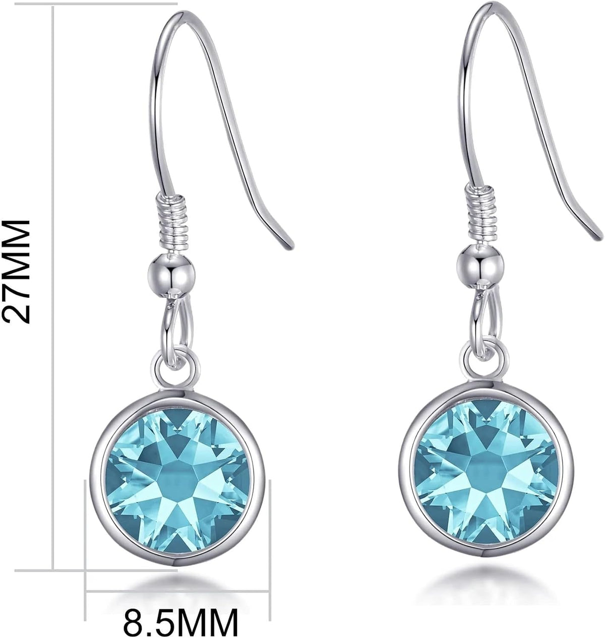 Light Blue Crystal Drop Earrings Created with Zircondia® Crystals