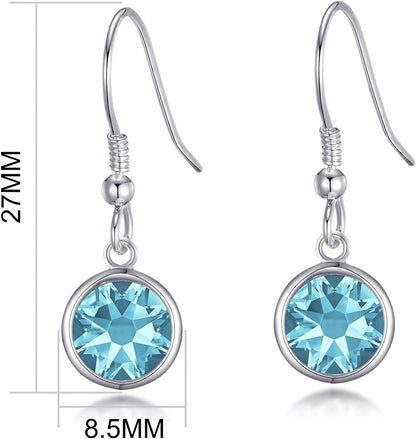 Light Blue Crystal Drop Earrings Created with Zircondia® Crystals