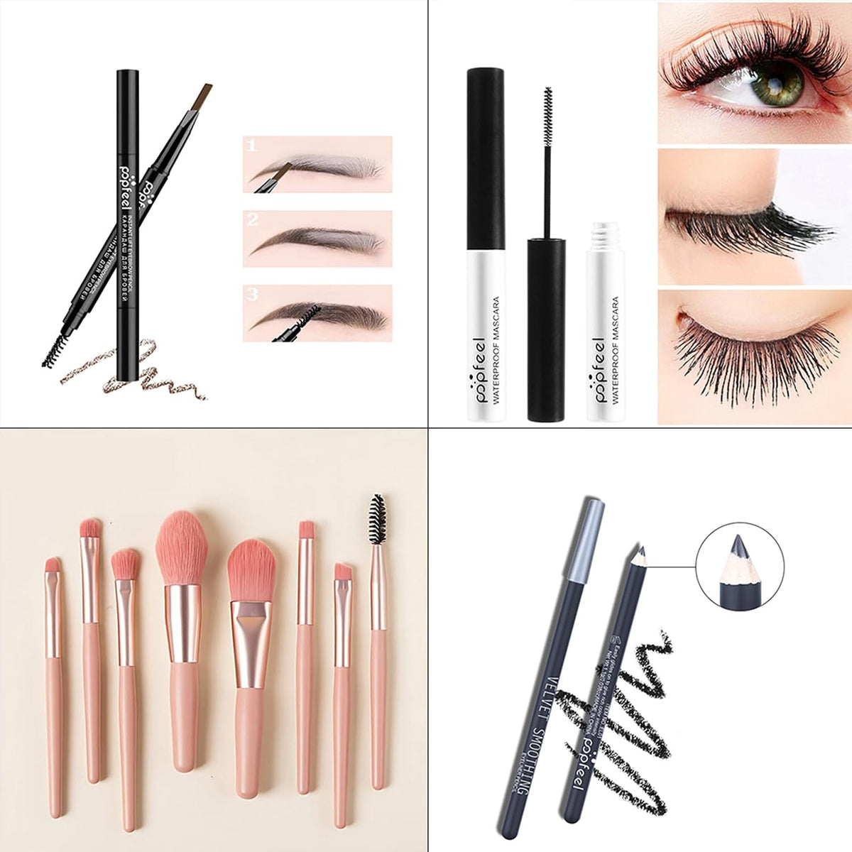 Eyes Makeup Set, Portable Travel Cosmetic Set, 02A