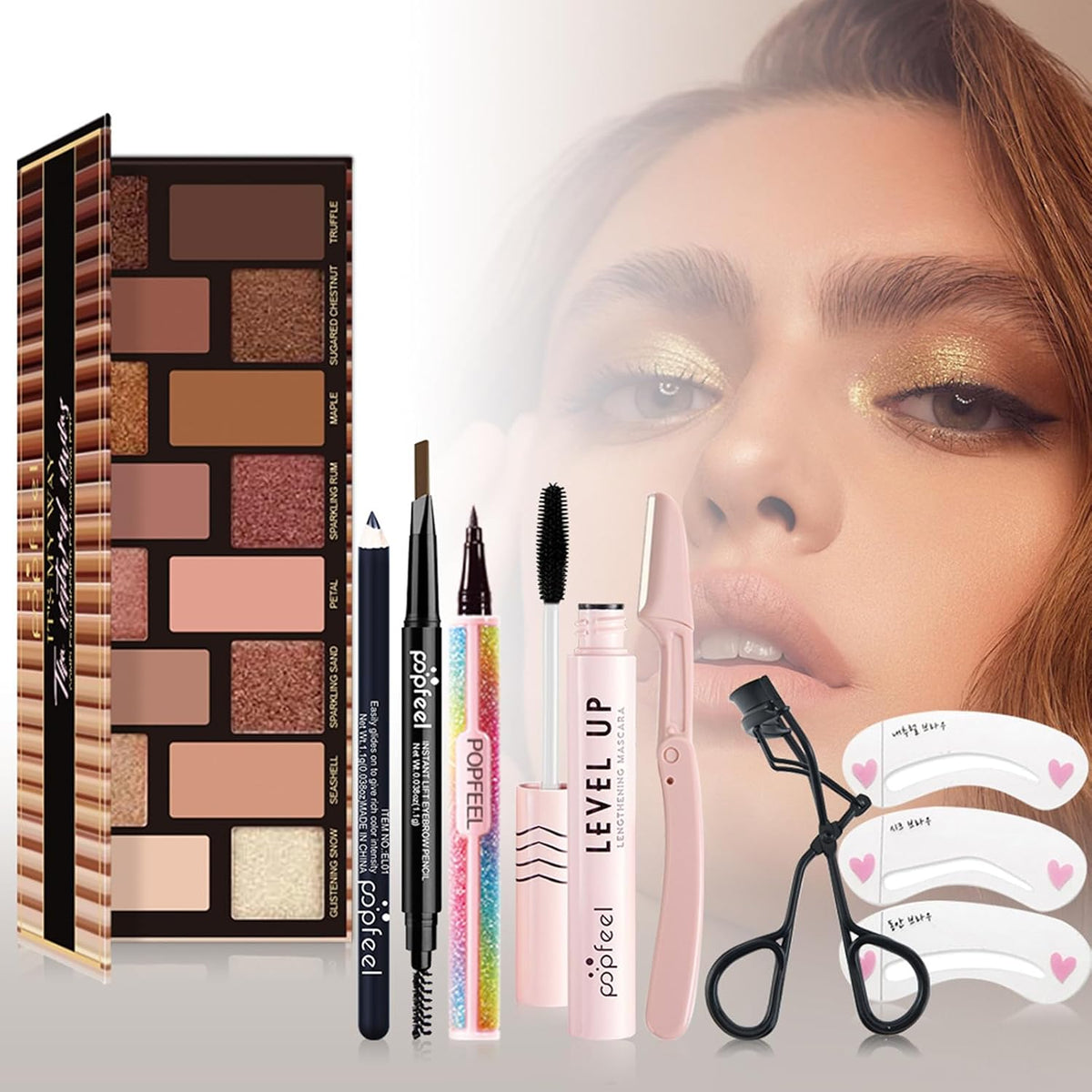 Professional Makeup Set, Portable Travel Makeup Kit, Eyeshadow Palette, Foundation, Concealer, Women, Girls