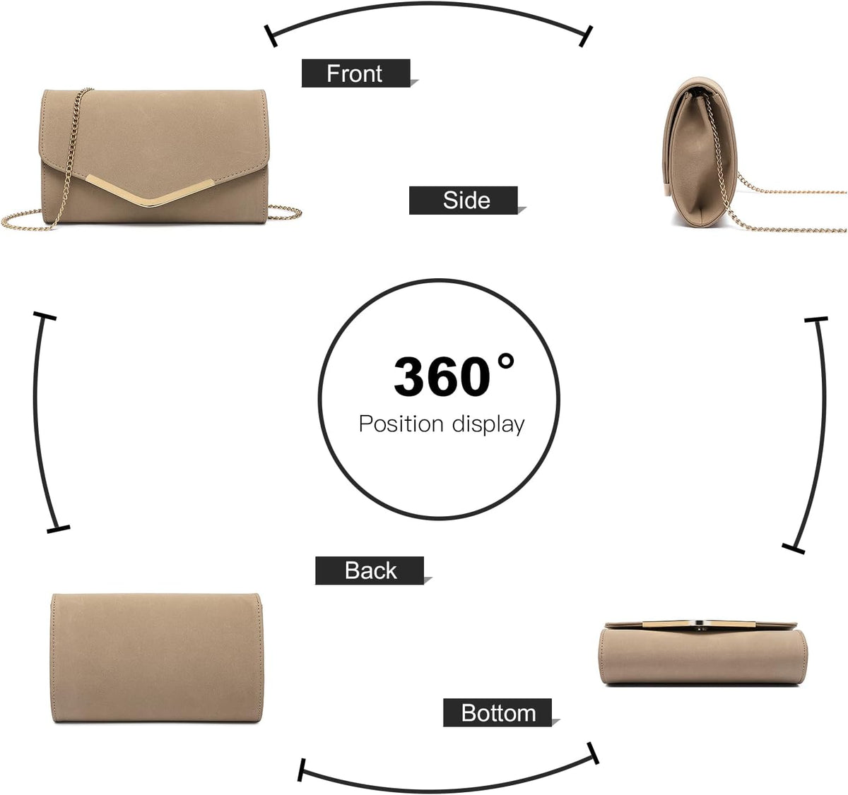 Womens Clutch Elegant Clutch Bags for Women Mini Crossbody Bag for Women, Can Hold 8.3' Tablet, Suitable for Party, Wedding, Banquet, Gift