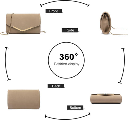 Womens Clutch Elegant Clutch Bags for Women Mini Crossbody Bag for Women, Can Hold 8.3' Tablet, Suitable for Party, Wedding, Banquet, Gift