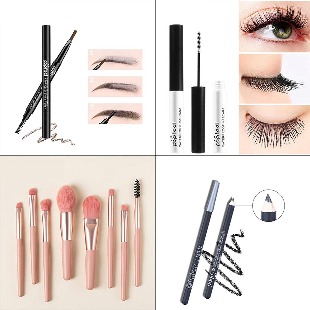 All in One Makeup Kit, Christmas Makeup Kit, Full Starter Cosmetics Set Include Eyeshadow Palette, Makeup Brushes, Brow Pencil, Mascara,Women and Teens Makeup Gift Set