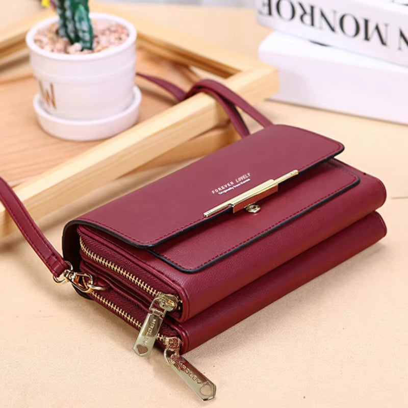 New Women Pu Leather Handbags Female Multifunctional Large Capacity Shoulder Bags Fashion Crossbody Bags for Ladies Phone Purse