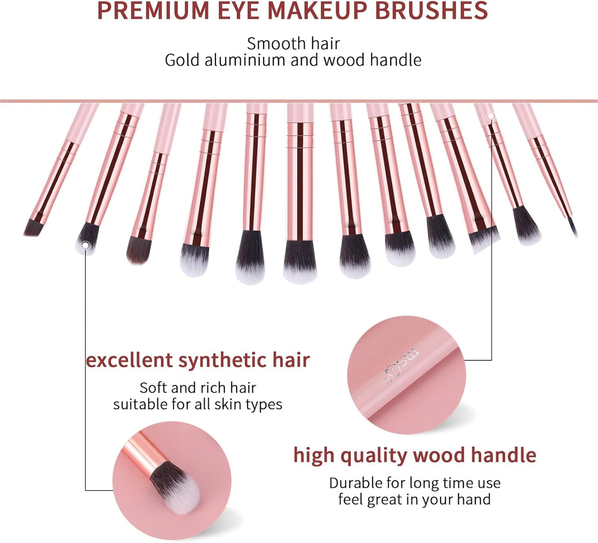 12Pcs Eyeshadow Brushes Make up Eye Brush Set Pro Eye Makeup Brushes