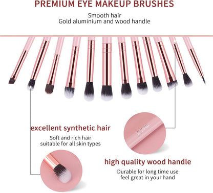 12Pcs Eyeshadow Brushes Make up Eye Brush Set Pro Eye Makeup Brushes