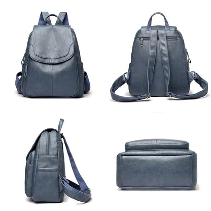 Bagpack Female Leather Backpack Designer Shoulder Bags for Women 2024 Back Pack School Bags for Teenage Girls Mochila Feminina