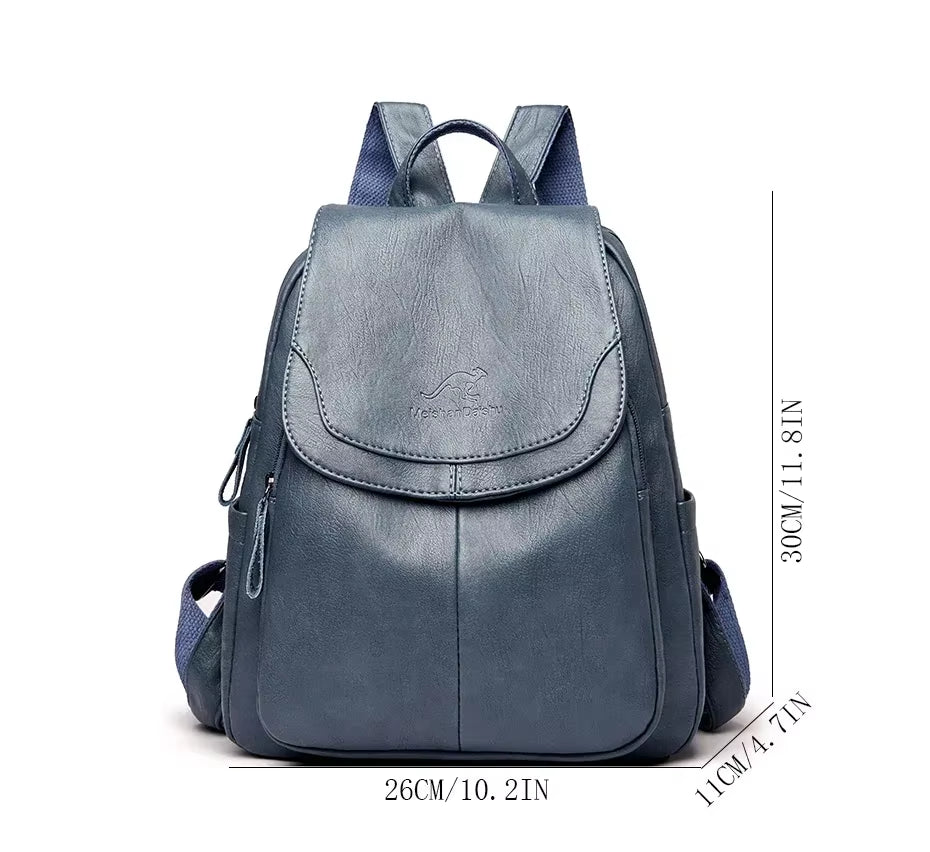 Bagpack Female Leather Backpack Designer Shoulder Bags for Women 2024 Back Pack School Bags for Teenage Girls Mochila Feminina