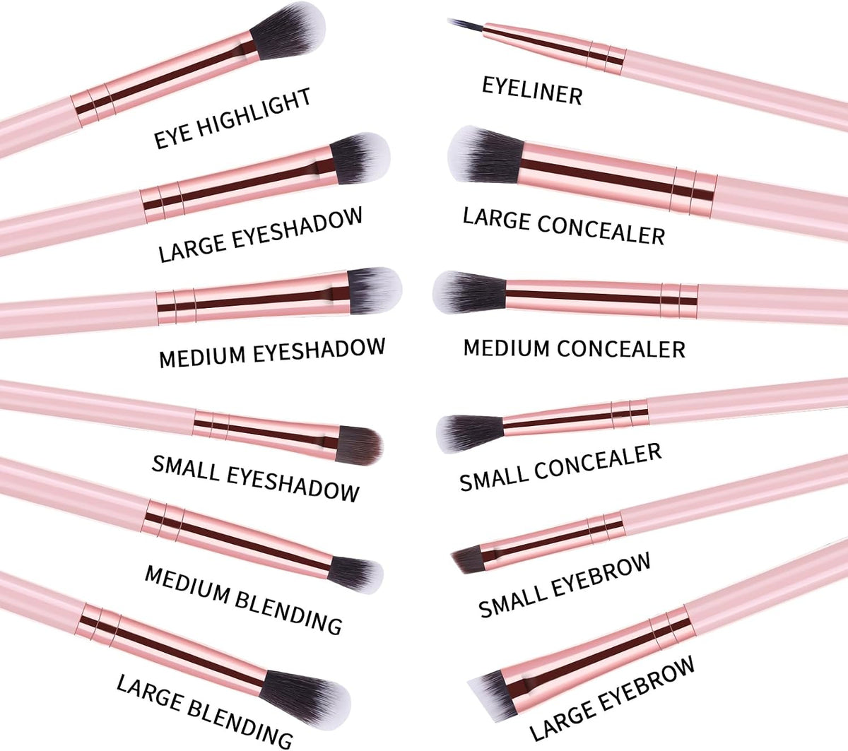 12Pcs Eyeshadow Brushes Make up Eye Brush Set Pro Eye Makeup Brushes