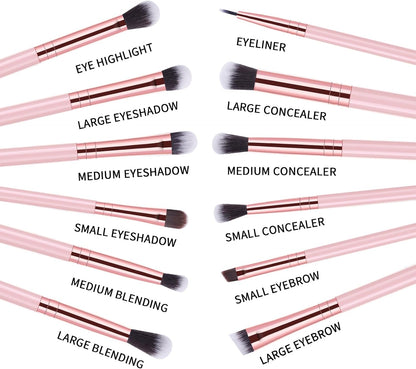 12Pcs Eyeshadow Brushes Make up Eye Brush Set Pro Eye Makeup Brushes