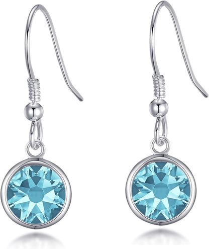 Light Blue Crystal Drop Earrings Created with Zircondia® Crystals