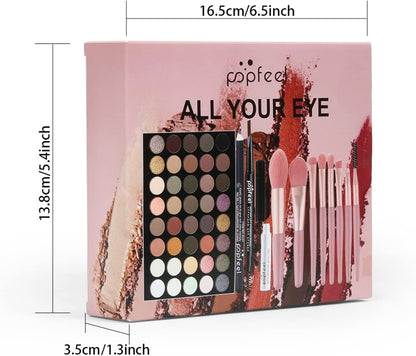 All in One Makeup Kit, Christmas Makeup Kit, Full Starter Cosmetics Set Include Eyeshadow Palette, Makeup Brushes, Brow Pencil, Mascara,Women and Teens Makeup Gift Set