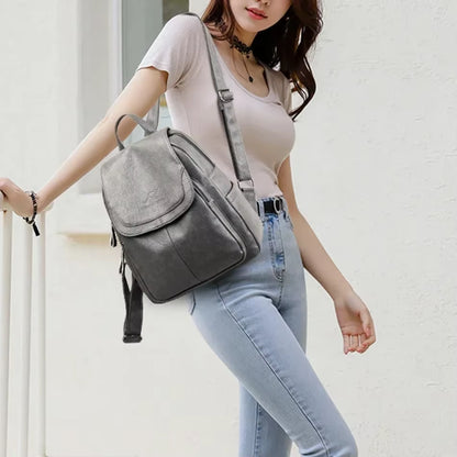 Bagpack Female Leather Backpack Designer Shoulder Bags for Women 2024 Back Pack School Bags for Teenage Girls Mochila Feminina