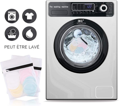 Bamboo Fiber Makeup Remover Pads-Washable Makeup Remover Cotton Pads-16Pcs+ 2 Washing Bags-Soft Bamboo Fiber Material-Washable and Reusable」Anti-Bacteria、Biodegradable Packaging