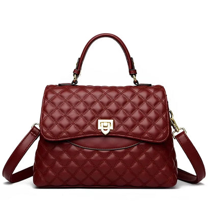 New Women'S Soft Leather Shoulder Bags Multi-Layer Pockets Messenger Crossbody Bags Luxury Designer Female Handbags and Purses