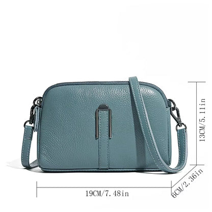Genuine Leather Bag Luxury Women'S Crossbody Bags Female Solid Color Clutch Phone Bags Shoulder Bag Messenger