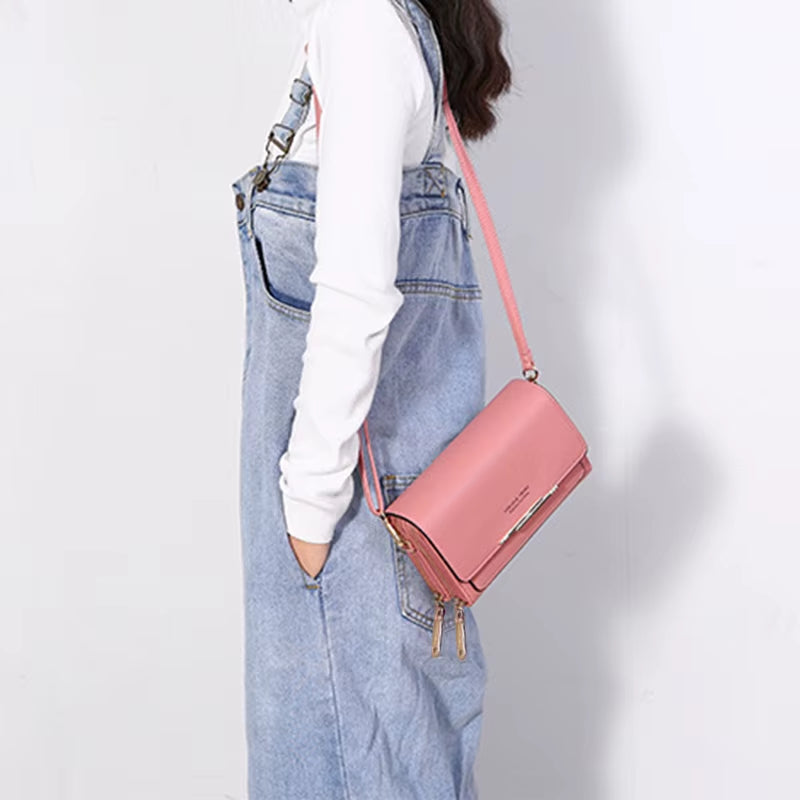 New Women Pu Leather Handbags Female Multifunctional Large Capacity Shoulder Bags Fashion Crossbody Bags for Ladies Phone Purse