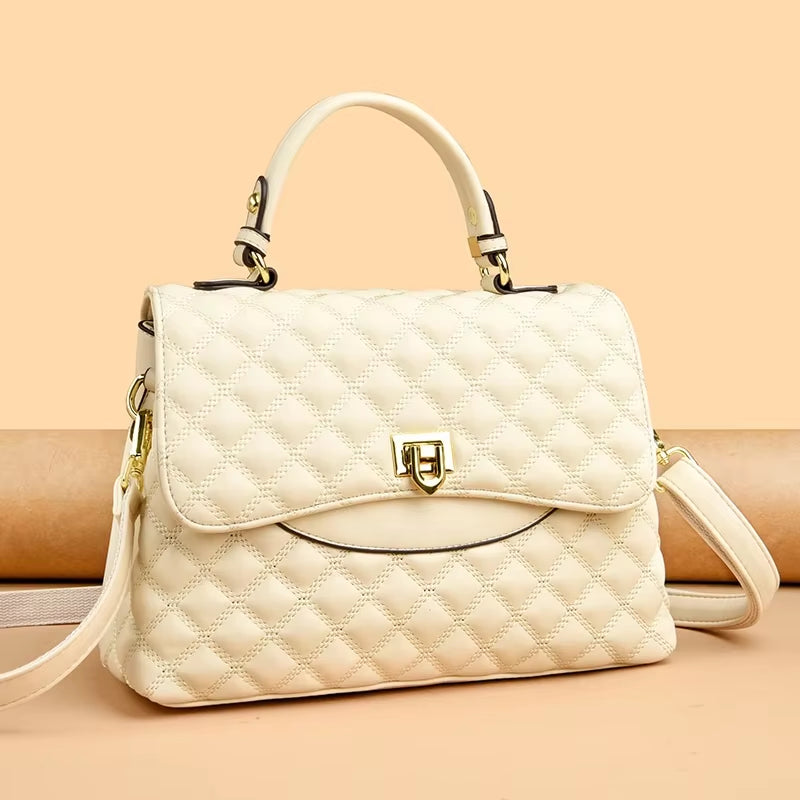 New Women'S Soft Leather Shoulder Bags Multi-Layer Pockets Messenger Crossbody Bags Luxury Designer Female Handbags and Purses