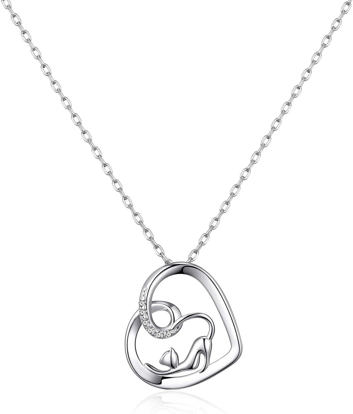 Cat Necklace Created with Zircondia® Crystals