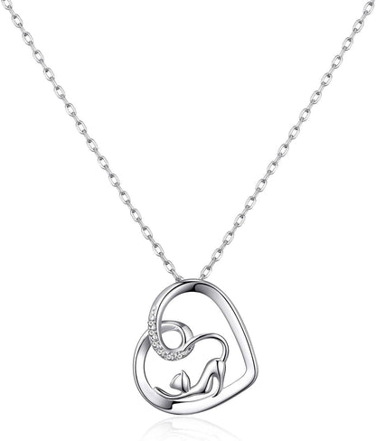 Cat Necklace Created with Zircondia® Crystals