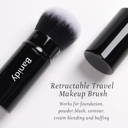 Makeup Brush Kabuki Retractable Travel Face Brushes Portable Blush Brush